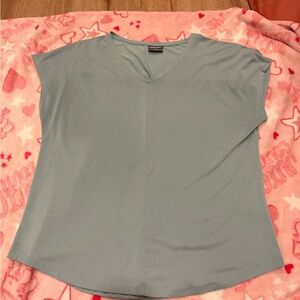 Women's V-Neck Top in Light Blue